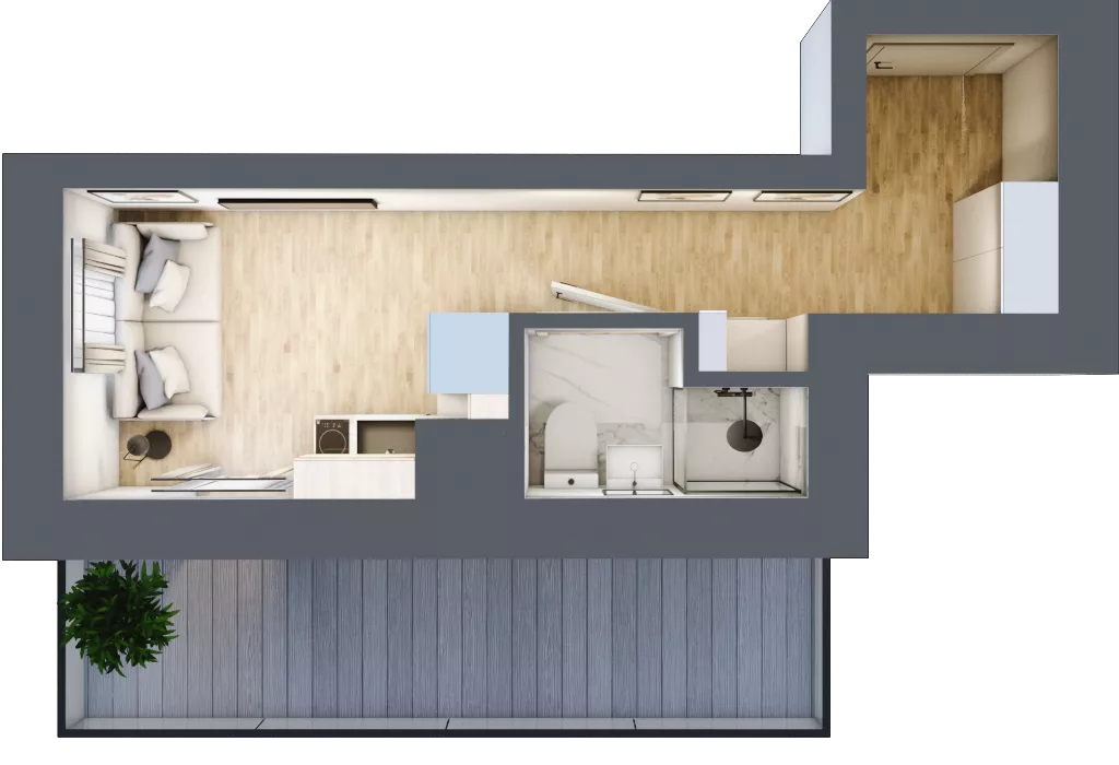 1 pokój, mieszkanie 15,14 m², piętro 3, oferta nr 4.B.16, Żegiestowska, Wrocław, Gaj, Krzyki, ul. Żegiestowska 3