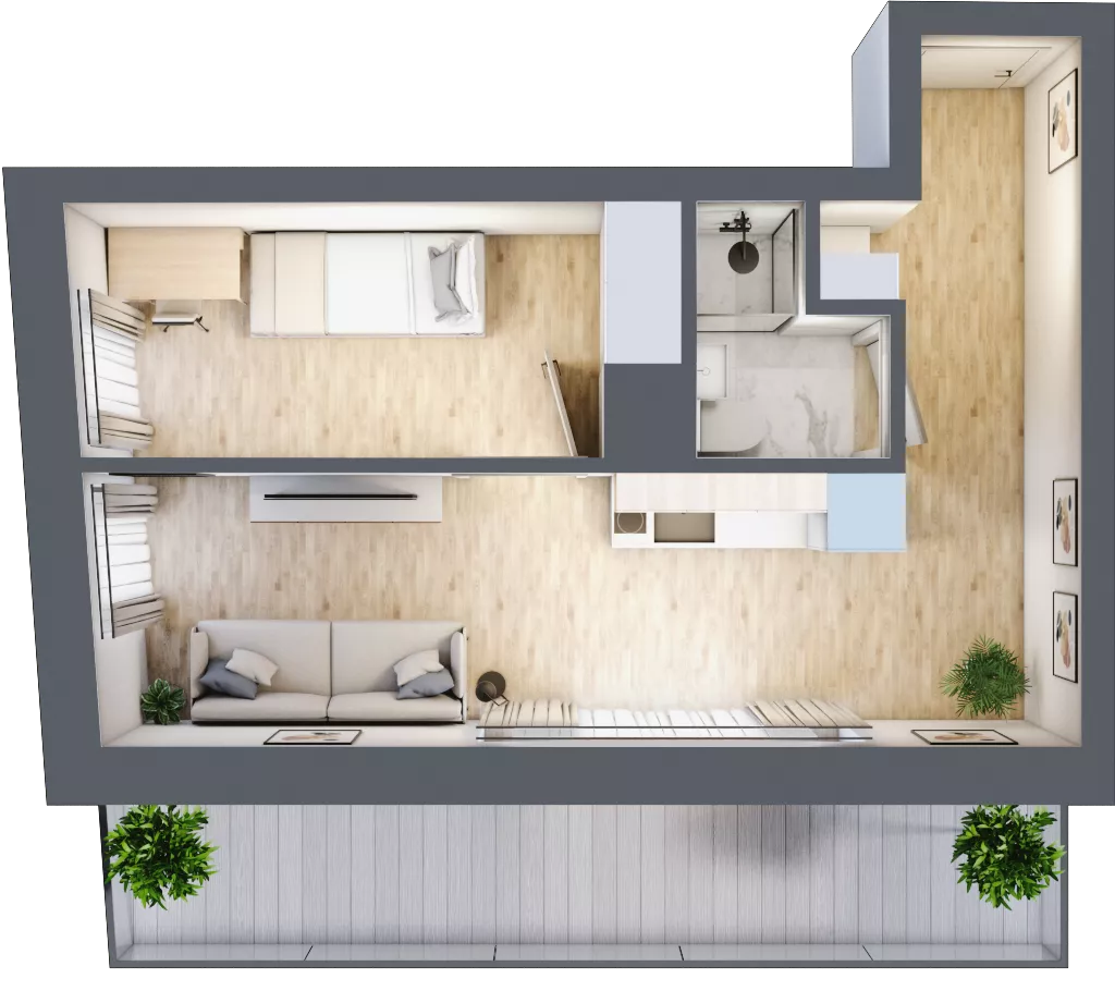 2 pokoje, mieszkanie 31,65 m², piętro 4, oferta nr 5.B.11, Żegiestowska, Wrocław, Gaj, Krzyki, ul. Żegiestowska 3