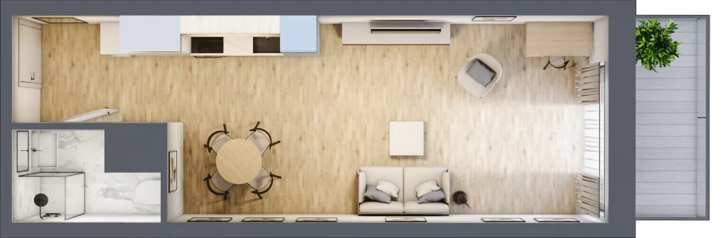 1 pokój, mieszkanie 32,66 m², piętro 4, oferta nr 5.M.02, Żegiestowska, Wrocław, Gaj, Krzyki, ul. Żegiestowska 3