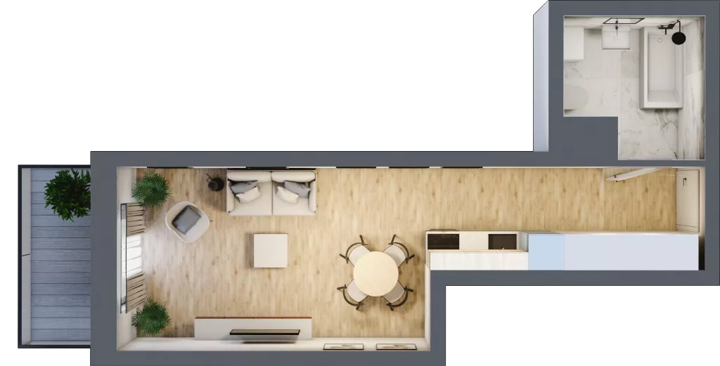 1 pokój, mieszkanie 29,43 m², piętro 4, oferta nr 5.M.34, Żegiestowska, Wrocław, Gaj, Krzyki, ul. Żegiestowska 3
