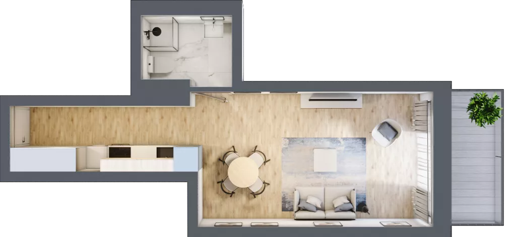 1 pokój, mieszkanie 30,45 m², piętro 5, oferta nr 6.M.05, Żegiestowska, Wrocław, Gaj, Krzyki, ul. Żegiestowska 3