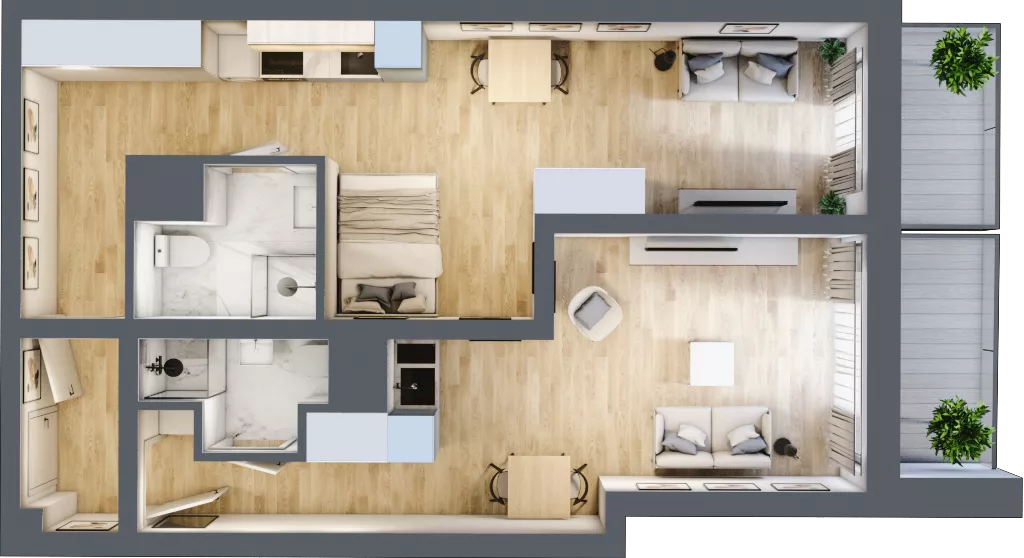 2 pokoje, mieszkanie 63,96 m², piętro 5, oferta nr 6.M.13, Żegiestowska, Wrocław, Gaj, Krzyki, ul. Żegiestowska 3