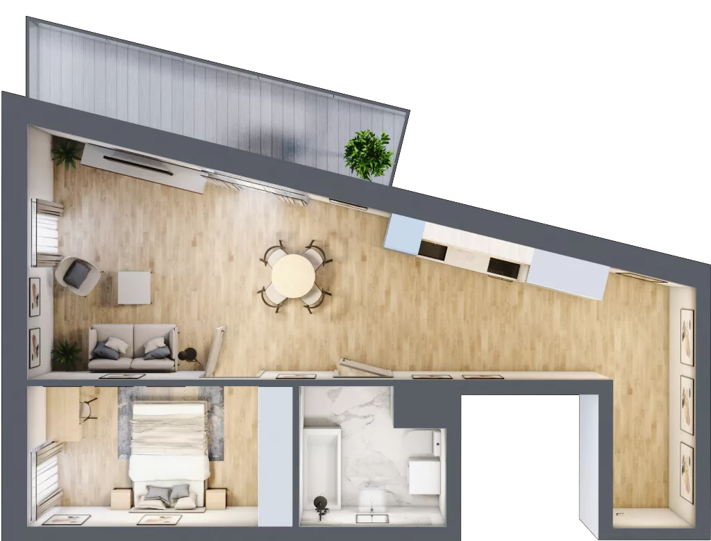 2 pokoje, mieszkanie 55,02 m², piętro 5, oferta nr 6.M.34, Żegiestowska, Wrocław, Gaj, Krzyki, ul. Żegiestowska 3