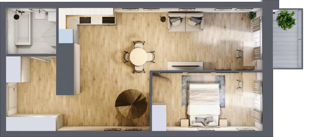 2 pokoje, mieszkanie 52,67 m², piętro 6, oferta nr 7.M.06, Żegiestowska, Wrocław, Gaj, Krzyki, ul. Żegiestowska 3