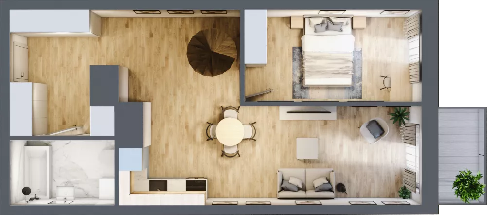 2 pokoje, mieszkanie 48,56 m², piętro 6, oferta nr 7.M.07, Żegiestowska, Wrocław, Gaj, Krzyki, ul. Żegiestowska 3