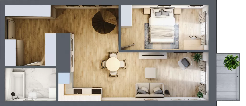 2 pokoje, mieszkanie 52,34 m², piętro 6, oferta nr 7.M.08, Żegiestowska, Wrocław, Gaj, Krzyki, ul. Żegiestowska 3