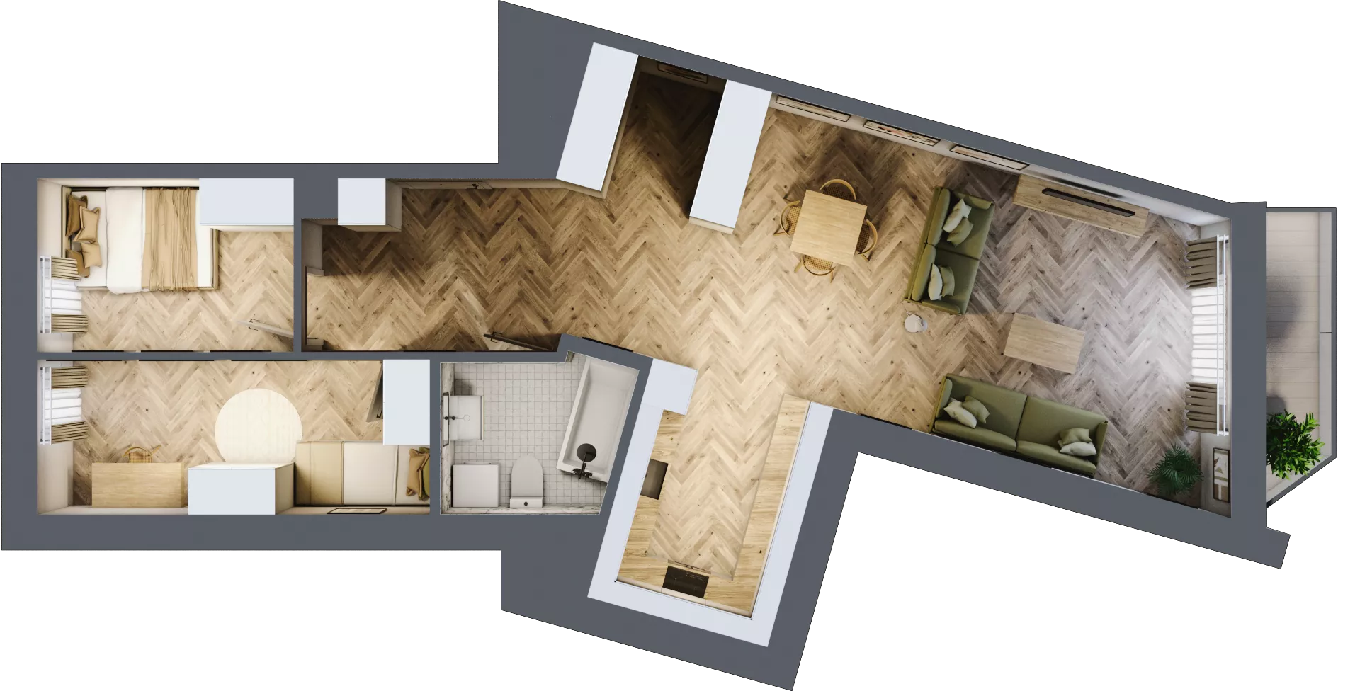 3 pokoje, mieszkanie 69,50 m², piętro 2, oferta nr 28, Wodociągowa - Etap VII, Sulejówek, ul. Wodociągowa 1/1A/1B
