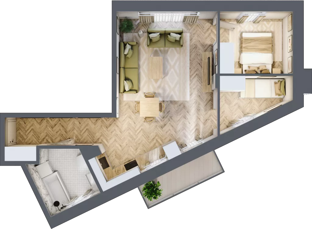 3 pokoje, mieszkanie 54,80 m², piętro 1, oferta nr 41, Wodociągowa - Etap VII, Sulejówek, ul. Wodociągowa 1/1A/1B