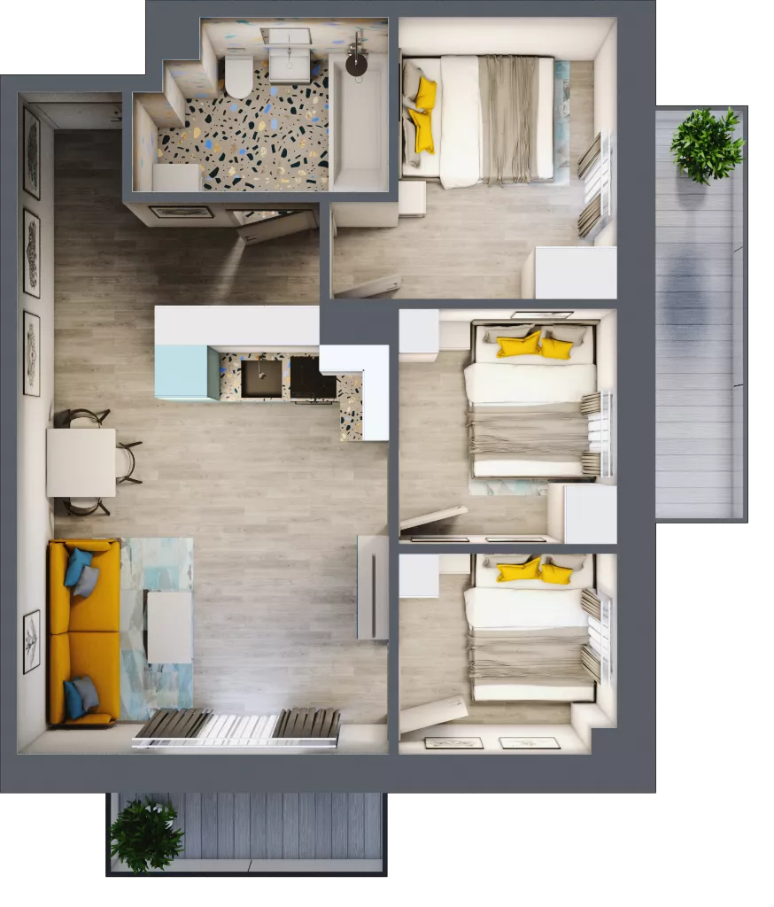 4 pokoje, mieszkanie 54,29 m², piętro 1, oferta nr 14, Gościniec 15, Warszawa, Wesoła, ul. Gościniec 15