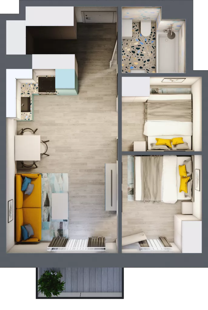 3 pokoje, mieszkanie 43,03 m², piętro 2, oferta nr 18, Gościniec 15, Warszawa, Wesoła, ul. Gościniec 15
