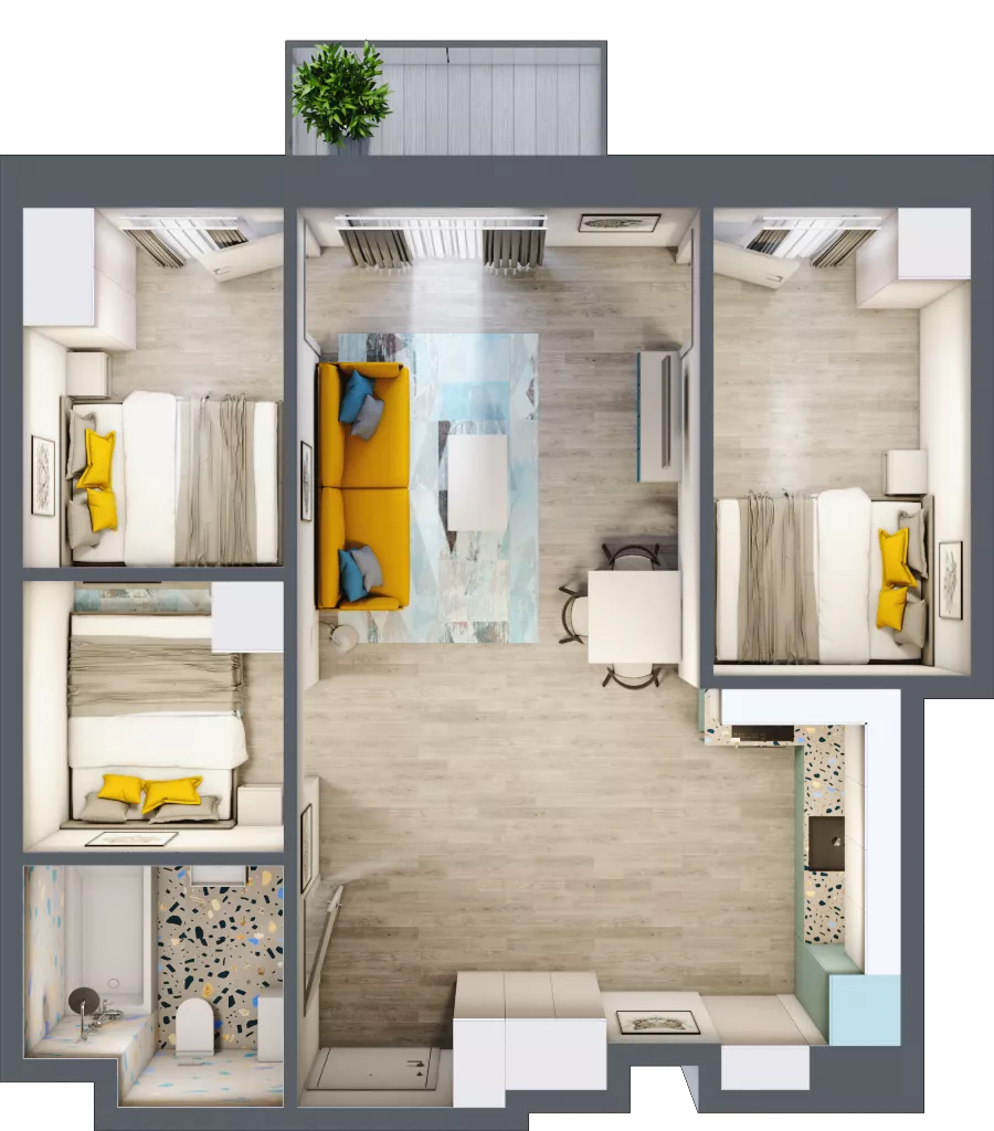 4 pokoje, mieszkanie 55,51 m², piętro 2, oferta nr 26, Gościniec 15, Warszawa, Wesoła, ul. Gościniec 15