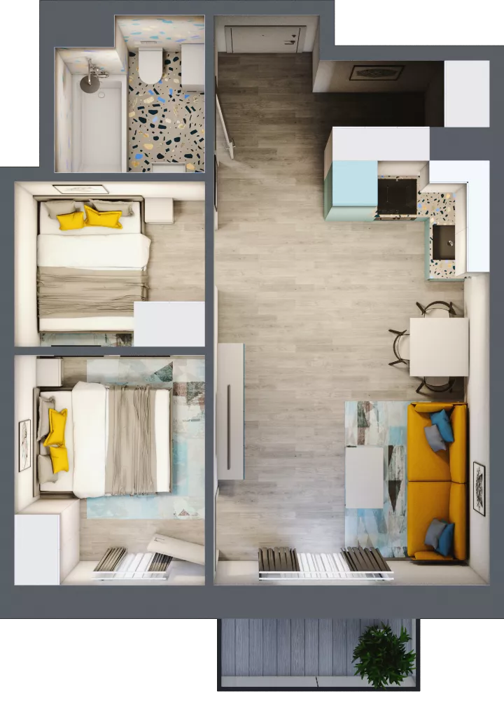3 pokoje, mieszkanie 43,86 m², piętro 1, oferta nr 15, Gościniec 15, Warszawa, Wesoła, ul. Gościniec 15
