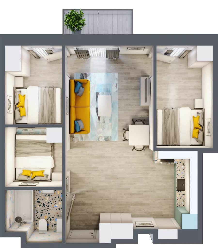 4 pokoje, mieszkanie 55,51 m², piętro 1, oferta nr 10, Gościniec 15, Warszawa, Wesoła, ul. Gościniec 15