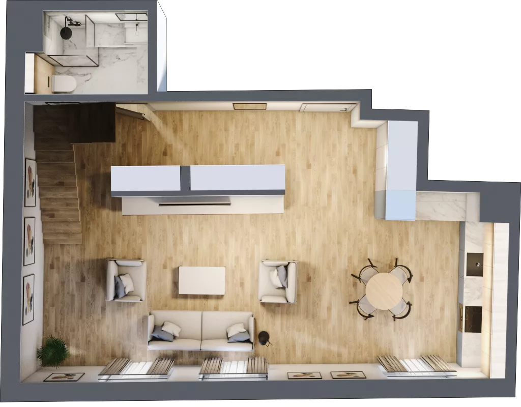 3 pokoje, apartament 107,52 m², piętro 3, oferta nr 15B1, SoHo Residence II, Kraków, Grzegórzki, ul. Prochowa 8