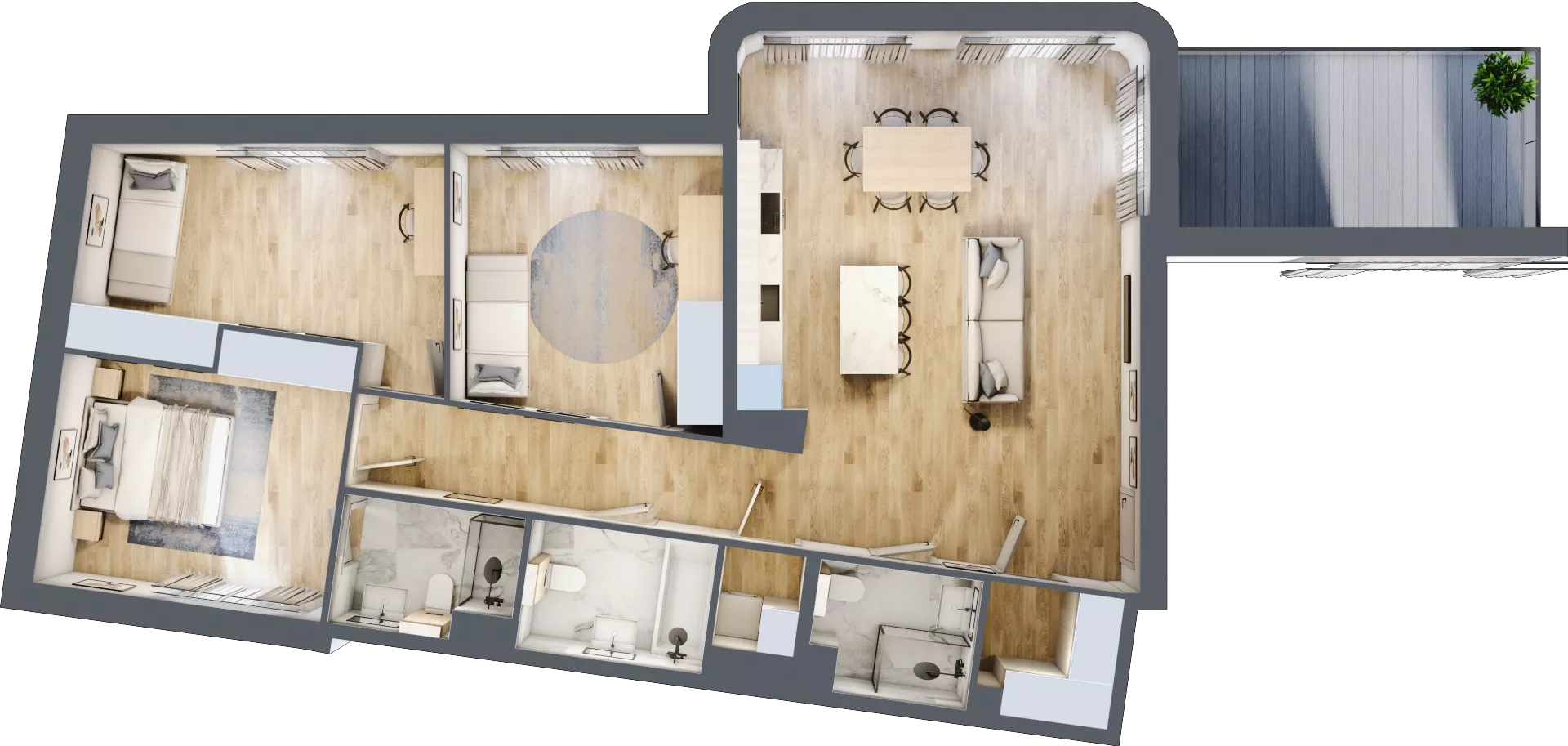 4 pokoje, apartament 101,70 m², piętro 1, oferta nr M4, Art Deco Mokotów, Warszawa, Mokotów, Stegny, ul. Białej Koniczyny