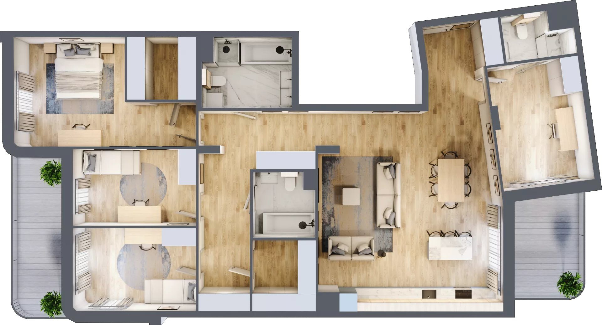 5 pokoi, apartament 139,96 m², piętro 1, oferta nr M5, Art Deco Mokotów, Warszawa, Mokotów, Stegny, ul. Białej Koniczyny