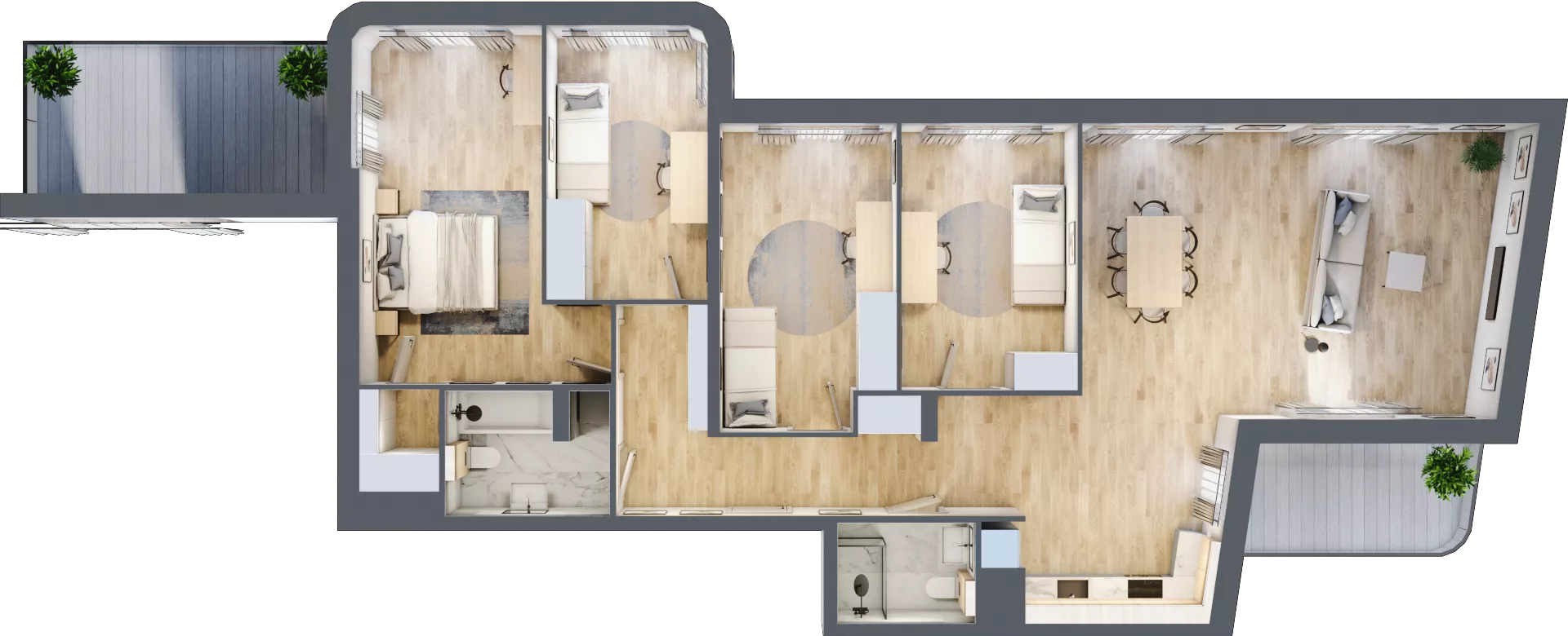 5 pokoi, apartament 121,47 m², piętro 1, oferta nr M7, Art Deco Mokotów, Warszawa, Mokotów, Stegny, ul. Białej Koniczyny