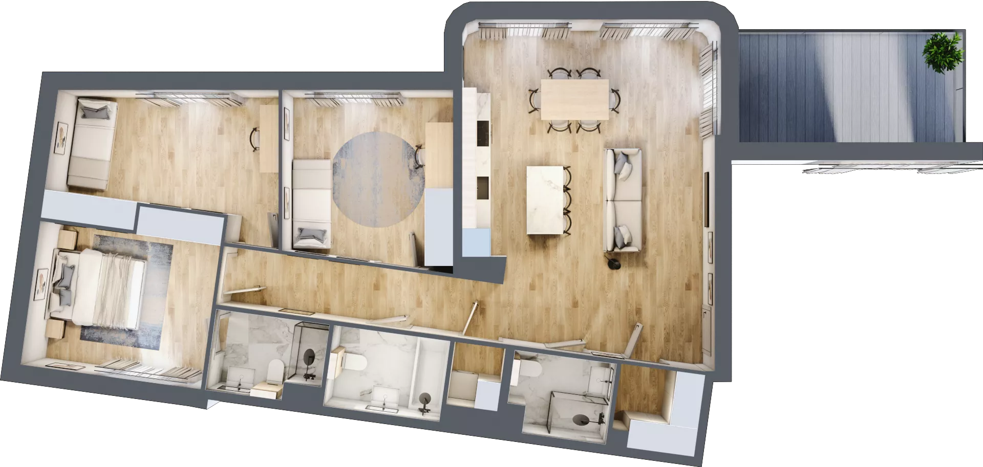 4 pokoje, apartament 101,70 m², piętro 2, oferta nr M8, Art Deco Mokotów, Warszawa, Mokotów, Stegny, ul. Białej Koniczyny