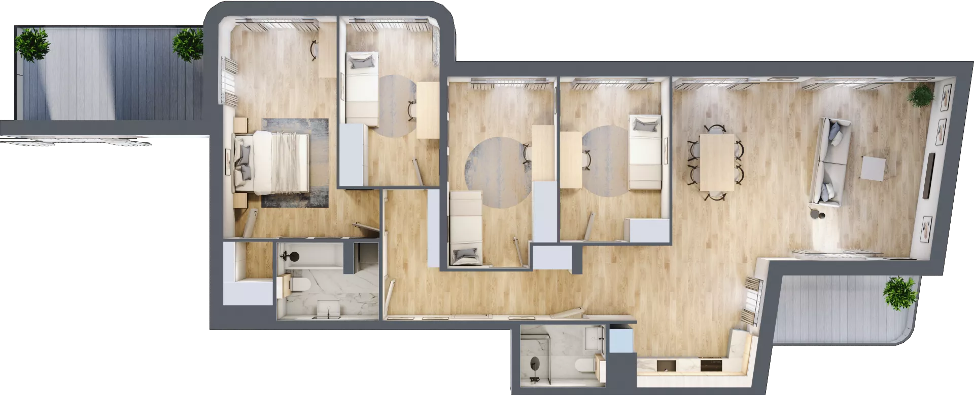 5 pokoi, apartament 121,47 m², piętro 2, oferta nr M12, Art Deco Mokotów, Warszawa, Mokotów, Stegny, ul. Białej Koniczyny