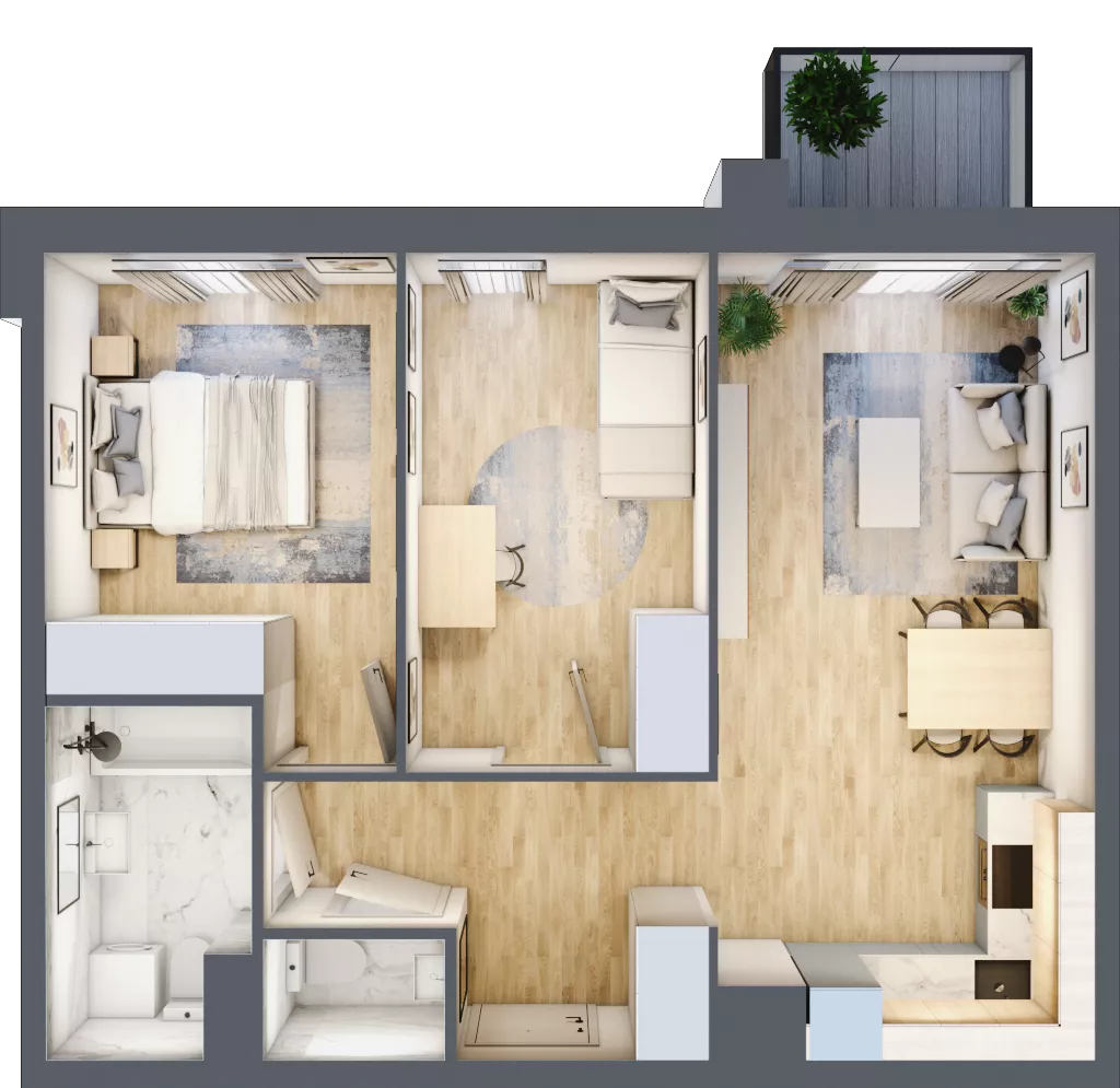 3 pokoje, mieszkanie 55,62 m², piętro 2, oferta nr M34, Legnicka Ursus, Warszawa, Ursus, Skorosze, ul. Legnicka