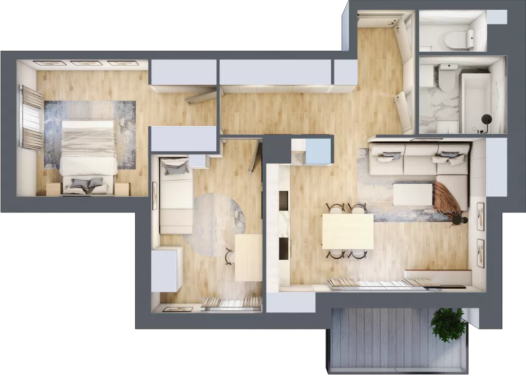 3 pokoje, mieszkanie 60,65 m², piętro 1, oferta nr M56, Legnicka Ursus, Warszawa, Ursus, Skorosze, ul. Legnicka