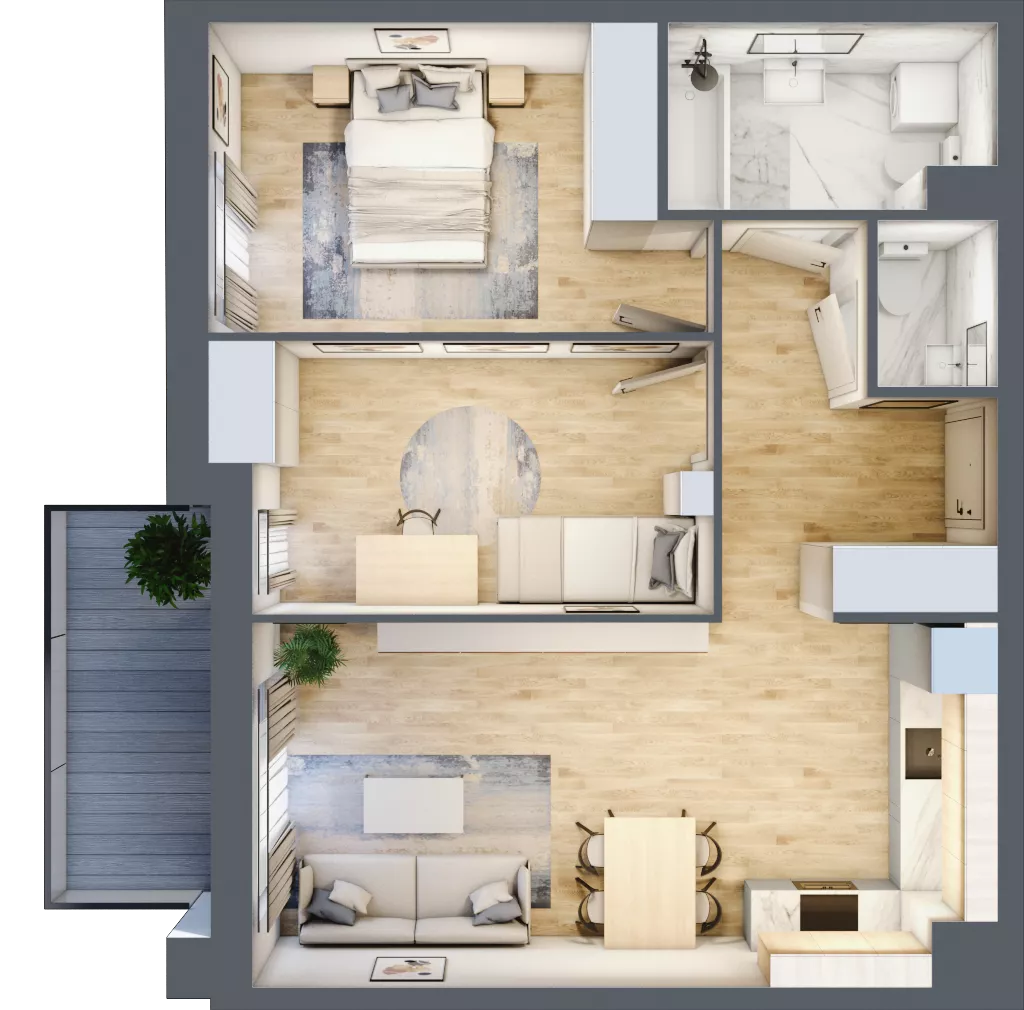 3 pokoje, mieszkanie 58,65 m², piętro 1, oferta nr M58, Legnicka Ursus, Warszawa, Ursus, Skorosze, ul. Legnicka