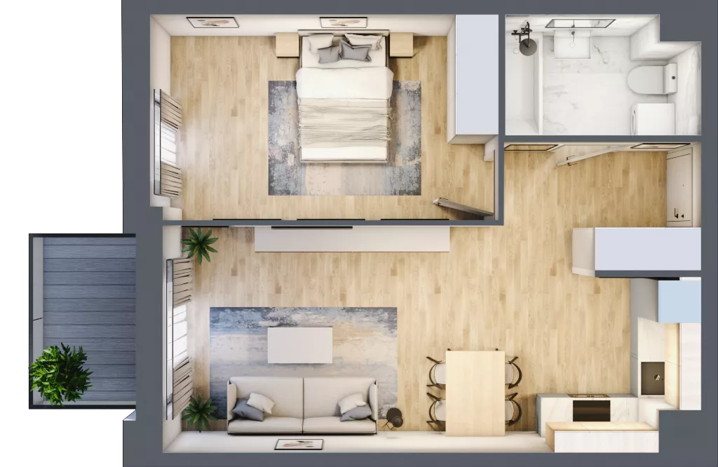 2 pokoje, mieszkanie 45,86 m², piętro 1, oferta nr M61, Legnicka Ursus, Warszawa, Ursus, Skorosze, ul. Legnicka