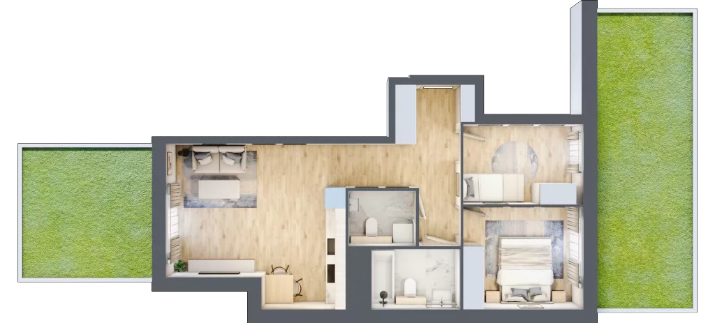 3 pokoje, apartament 58,62 m², parter, oferta nr A.1.01, CITYFLOW, Warszawa, Wola, Ulrychów, ul. Redutowa 9