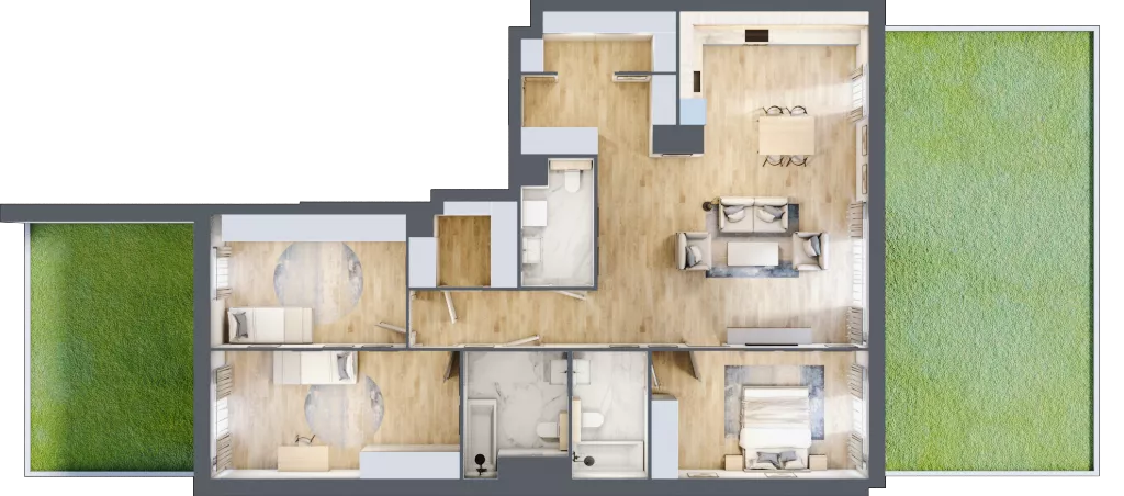 4 pokoje, mieszkanie 123,32 m², parter, oferta nr K.1.01, CITYFLOW, Warszawa, Wola, Ulrychów, ul. Redutowa 9