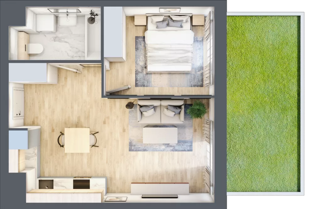 4 pokoje, mieszkanie 114,83 m², parter, oferta nr S.1.03, CITYFLOW, Warszawa, Wola, Ulrychów, ul. Redutowa 9