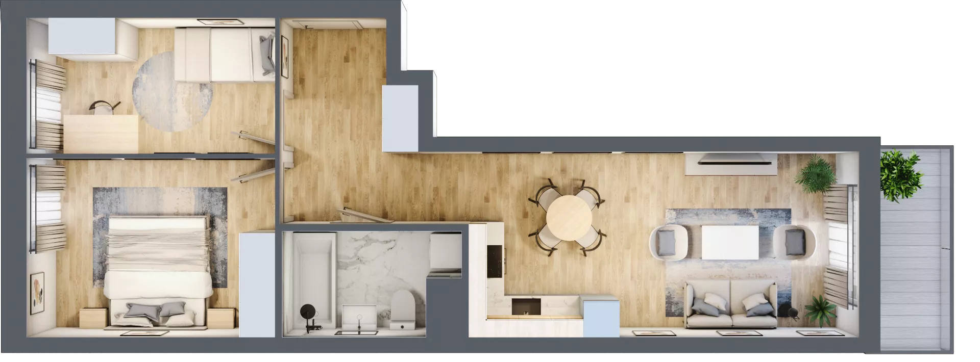 3 pokoje, mieszkanie 54,04 m², piętro 3, oferta nr WJ-E1-LM-17, Wojciechowska Square, Lublin, Konstantynów, Konstantynów, ul. Wojciechowska 40