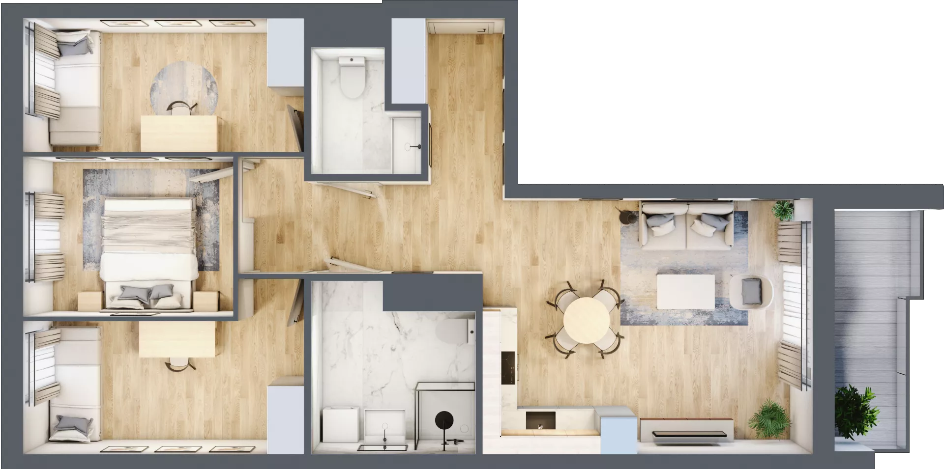 4 pokoje, mieszkanie 71,97 m², piętro 1, oferta nr WJ-E1-LM-63, Wojciechowska Square, Lublin, Konstantynów, Konstantynów, ul. Wojciechowska 40