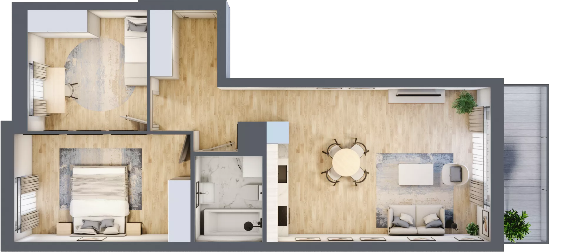 3 pokoje, mieszkanie 61,52 m², piętro 3, oferta nr WJ-E1-LM-127, Wojciechowska Square, Lublin, Konstantynów, Konstantynów, ul. Wojciechowska 40