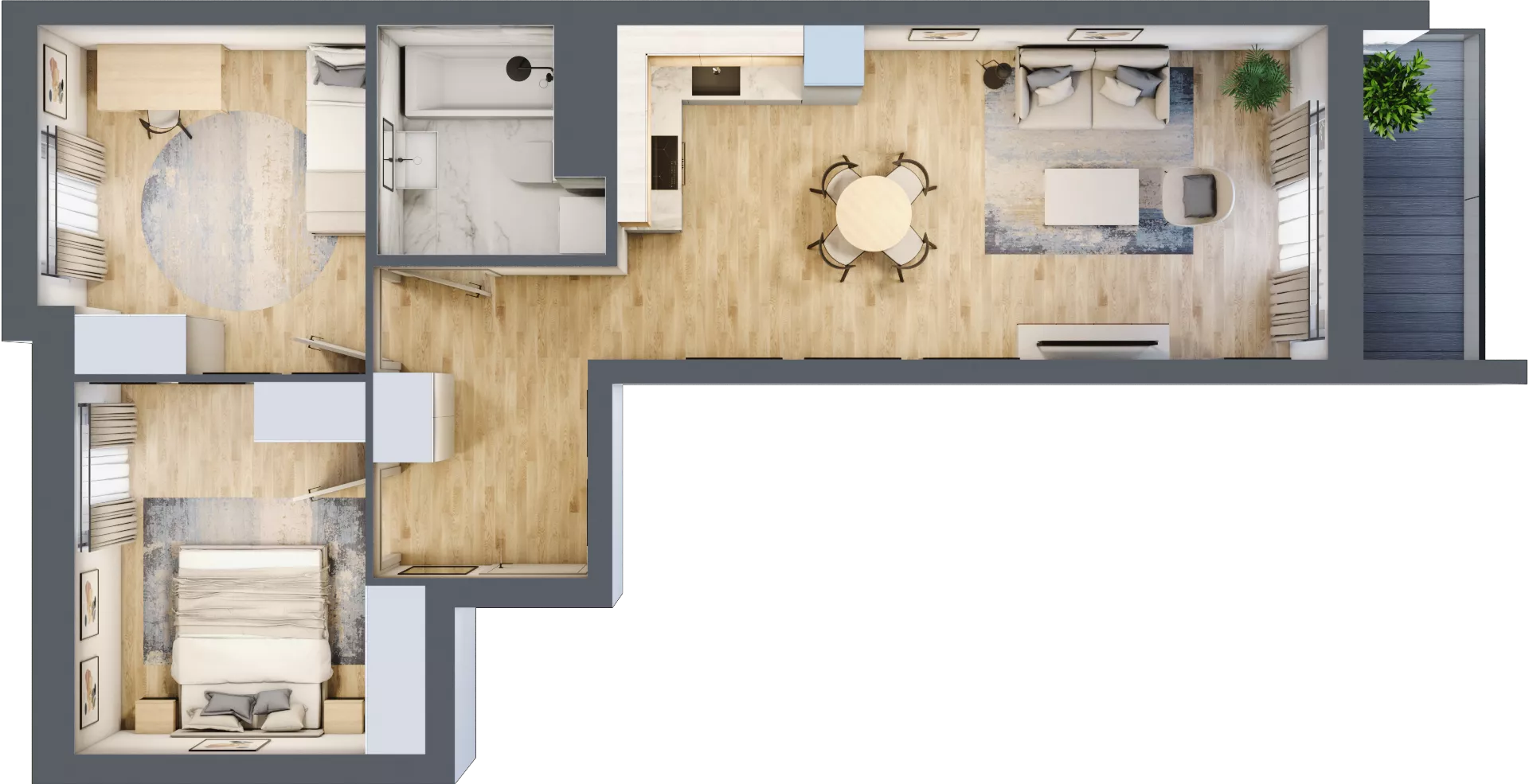 3 pokoje, mieszkanie 57,58 m², piętro 4, oferta nr WJ-E1-LM-128, Wojciechowska Square, Lublin, Konstantynów, Konstantynów, ul. Wojciechowska 40