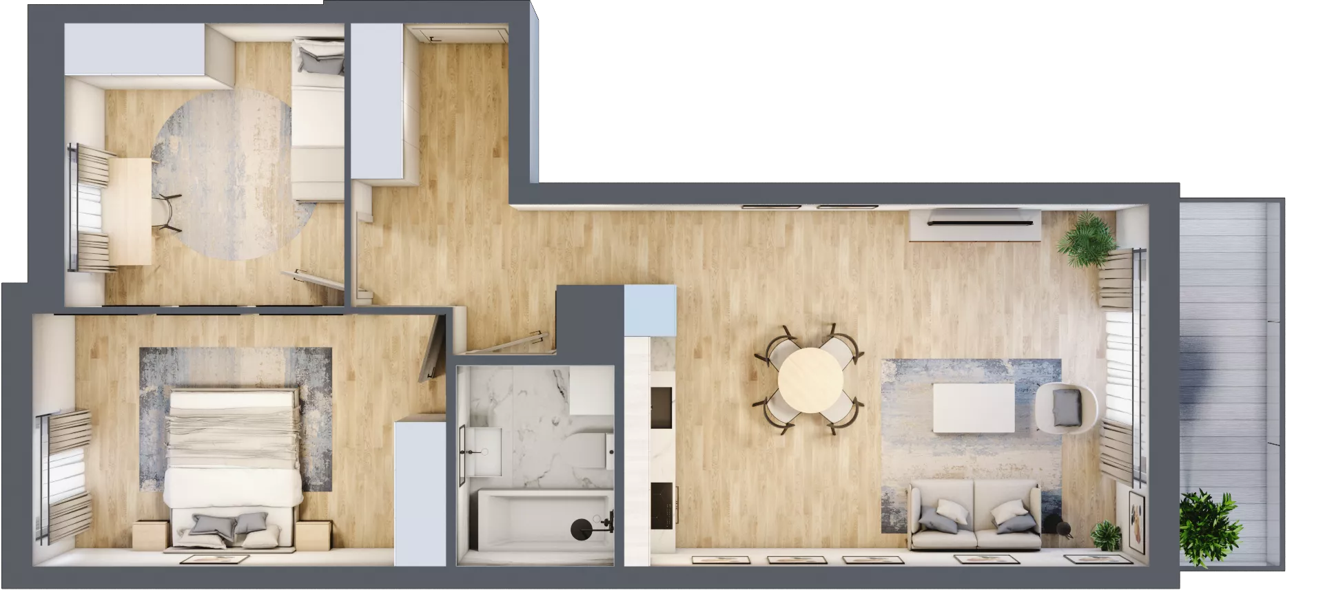 3 pokoje, mieszkanie 61,52 m², piętro 4, oferta nr WJ-E1-LM-131, Wojciechowska Square, Lublin, Konstantynów, Konstantynów, ul. Wojciechowska 40