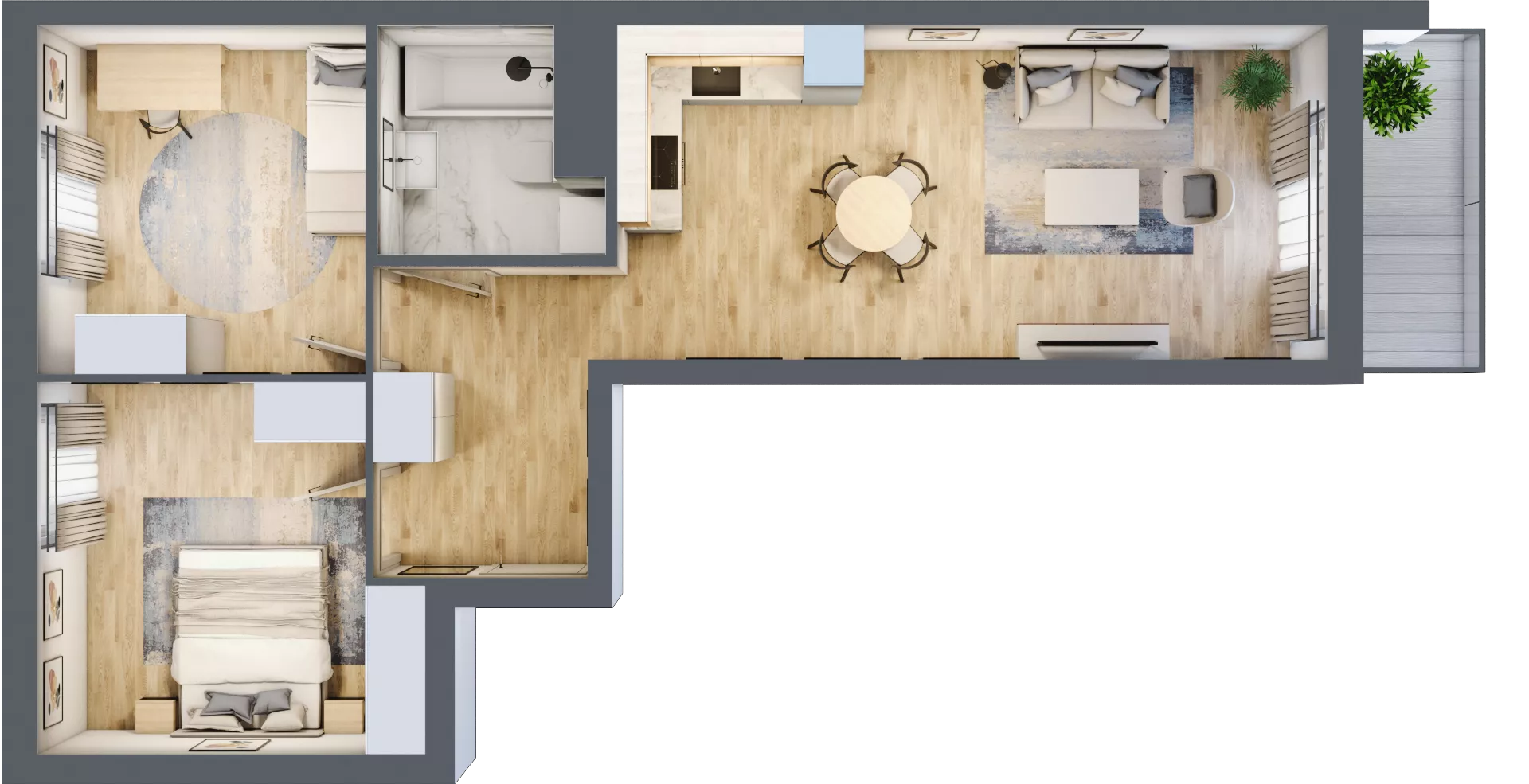 3 pokoje, mieszkanie 59,21 m², piętro 5, oferta nr WJ-E1-LM-132, Wojciechowska Square, Lublin, Konstantynów, Konstantynów, ul. Wojciechowska 40