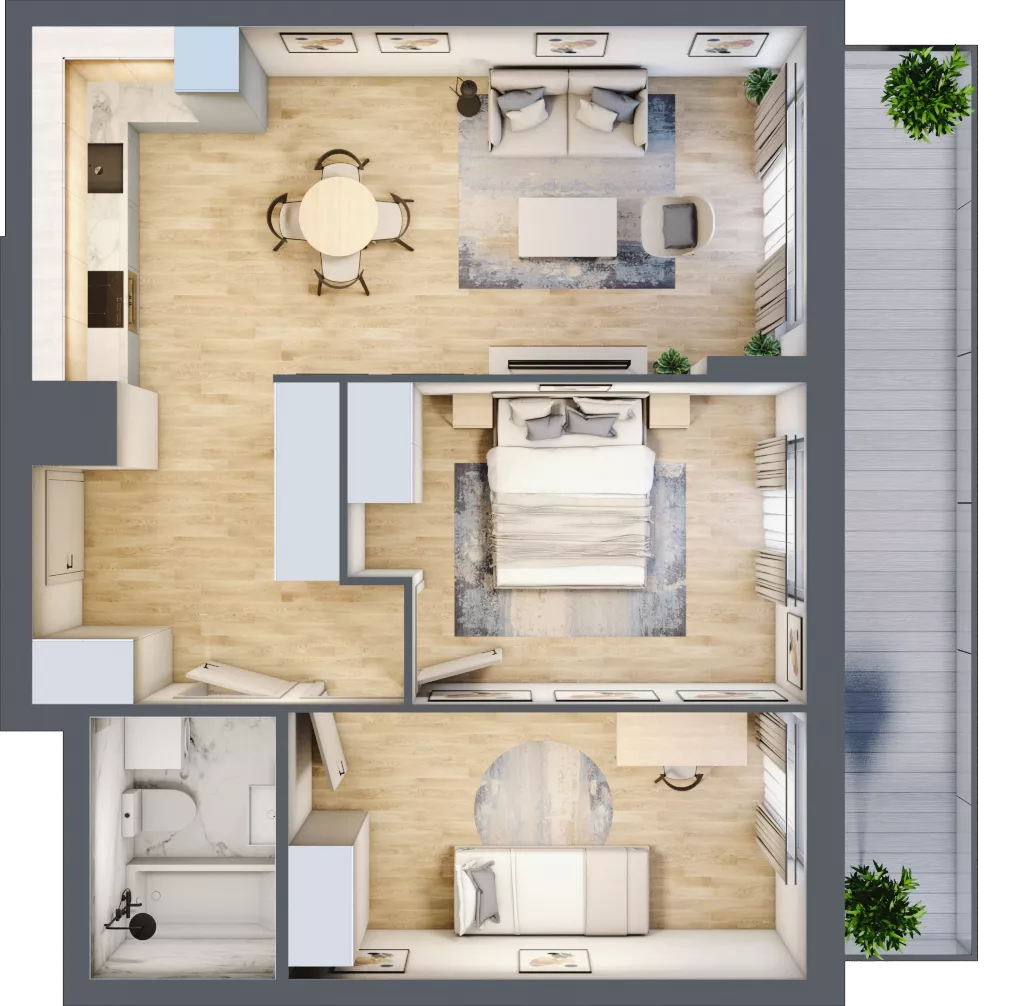 3 pokoje, mieszkanie 58,62 m², piętro 5, oferta nr WJ-E1-LM-133, Wojciechowska Square, Lublin, Konstantynów, Konstantynów, ul. Wojciechowska 40