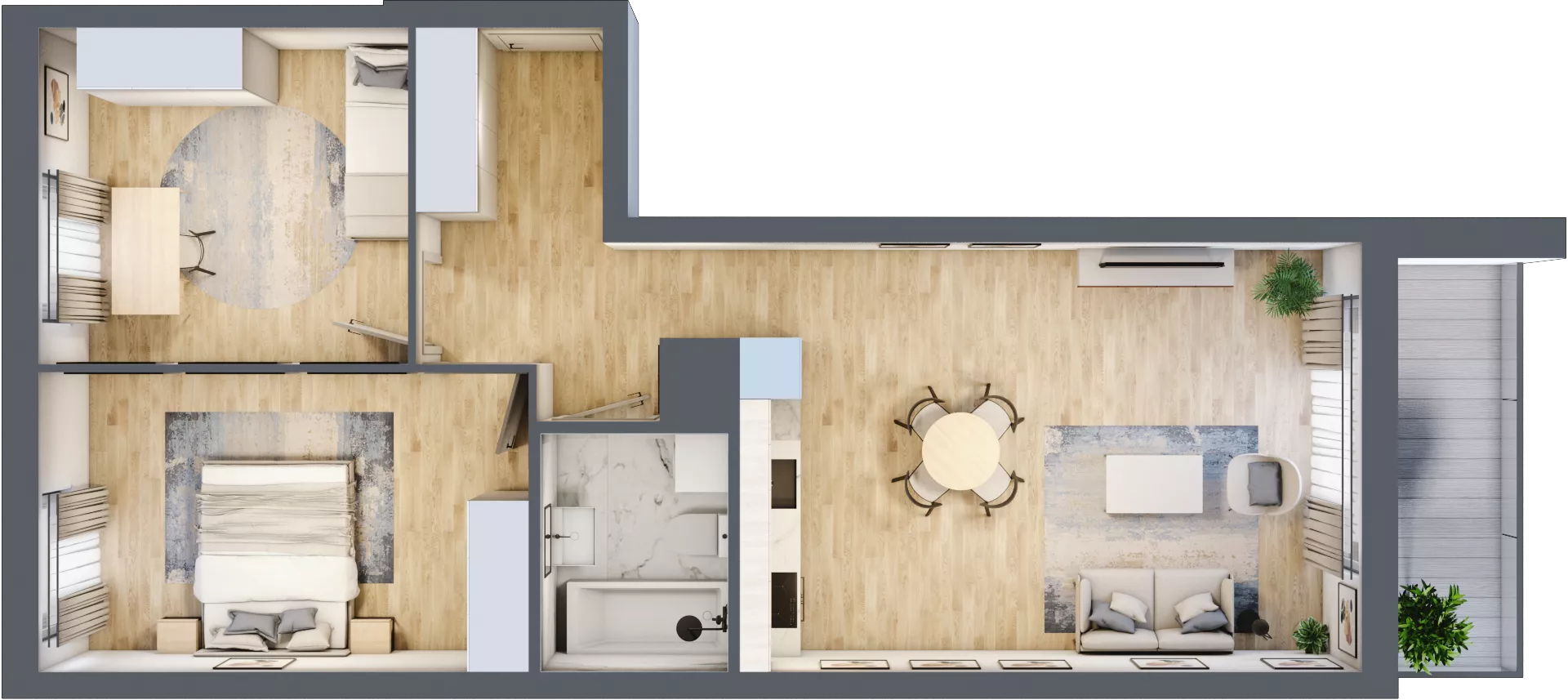 3 pokoje, mieszkanie 62,73 m², piętro 5, oferta nr WJ-E1-LM-135, Wojciechowska Square, Lublin, Konstantynów, Konstantynów, ul. Wojciechowska 40