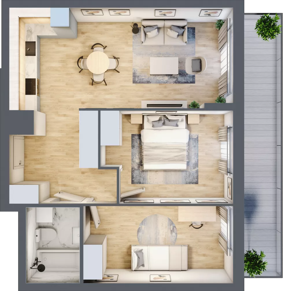 3 pokoje, mieszkanie 58,62 m², piętro 6, oferta nr WJ-E1-LM-137, Wojciechowska Square, Lublin, Konstantynów, Konstantynów, ul. Wojciechowska 40