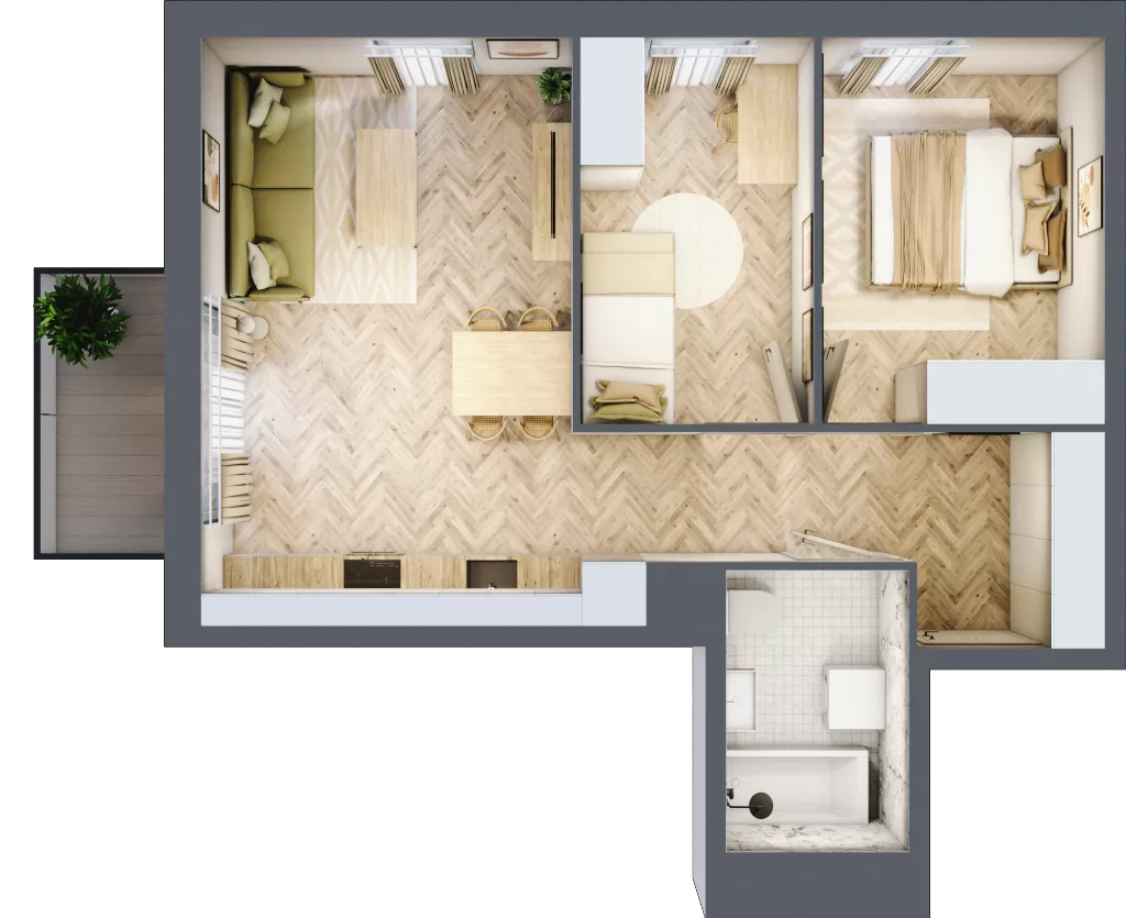 3 pokoje, mieszkanie 49,49 m², piętro 3, oferta nr A20, Nova Ceramiczna, Rzeszów, Przybyszówka, ul. Ceramiczna 505