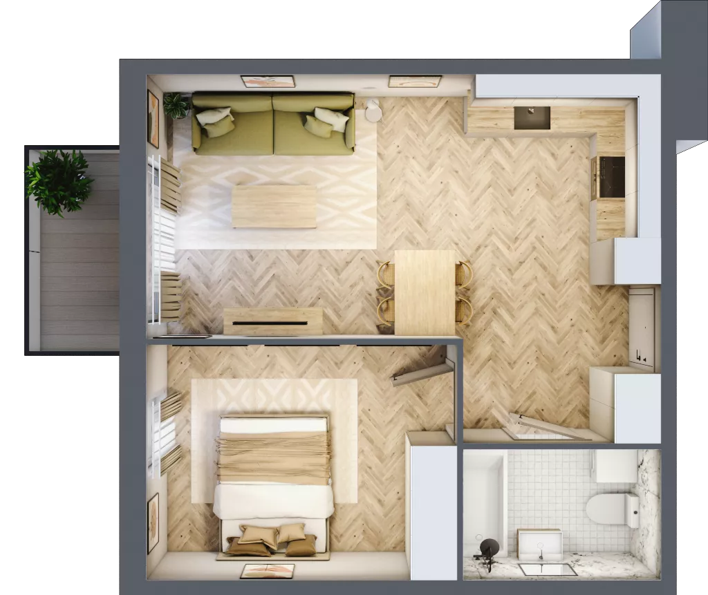 2 pokoje, mieszkanie 42,84 m², piętro 5, oferta nr A40, Nova Ceramiczna, Rzeszów, Przybyszówka, ul. Ceramiczna 505