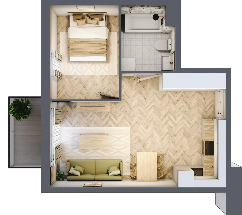 2 pokoje, mieszkanie 39,96 m², piętro 4, oferta nr A30, Nova Ceramiczna, Rzeszów, Przybyszówka, ul. Ceramiczna 505