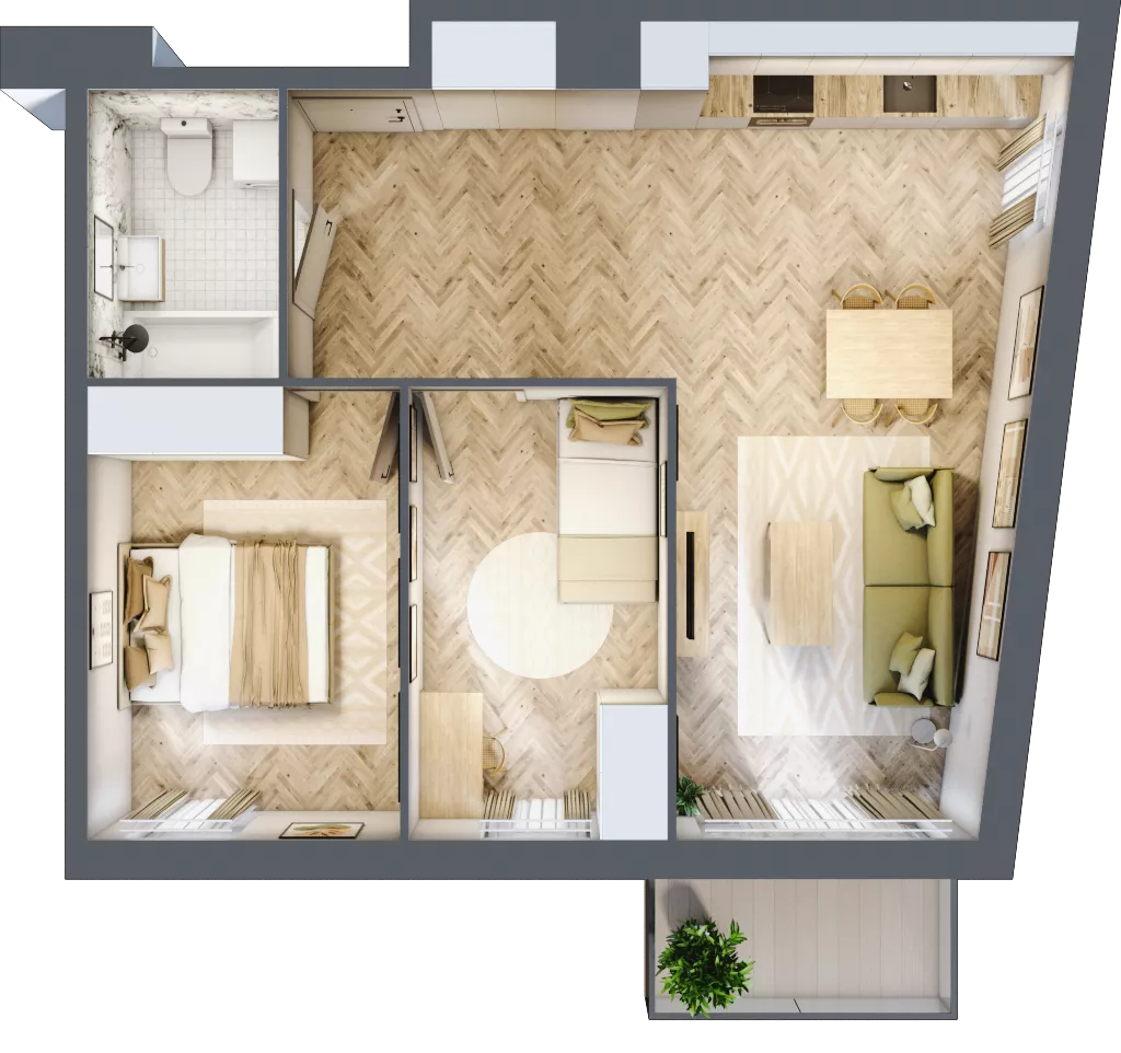 3 pokoje, mieszkanie 57,06 m², piętro 6, oferta nr A50, Nova Ceramiczna, Rzeszów, Przybyszówka, ul. Ceramiczna 505