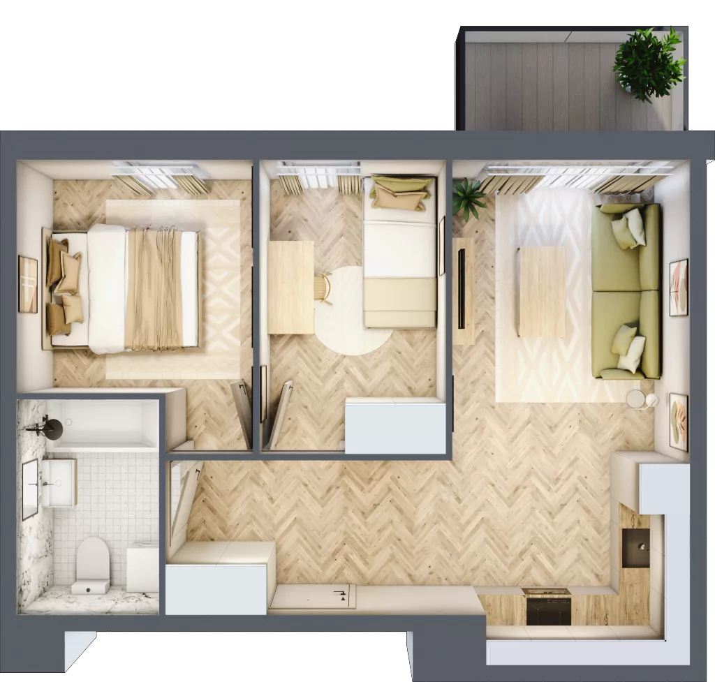 3 pokoje, mieszkanie 43,60 m², piętro 2, oferta nr A17, Nova Ceramiczna, Rzeszów, Przybyszówka, ul. Ceramiczna 505