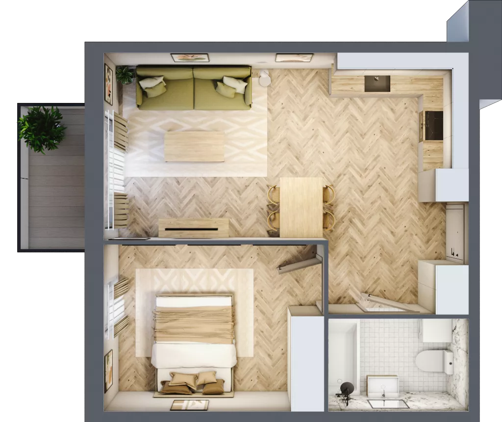 2 pokoje, mieszkanie 42,84 m², piętro 4, oferta nr A31, Nova Ceramiczna, Rzeszów, Przybyszówka, ul. Ceramiczna 505