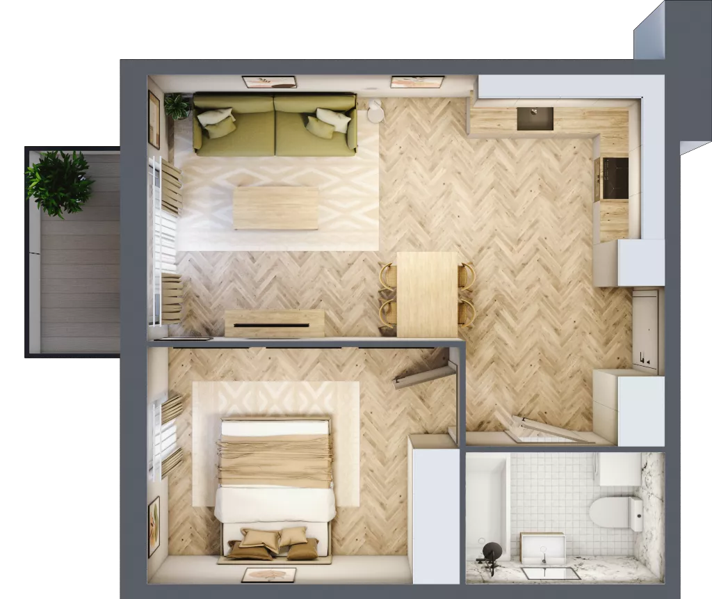 2 pokoje, mieszkanie 42,84 m², piętro 6, oferta nr A49, Nova Ceramiczna, Rzeszów, Przybyszówka, ul. Ceramiczna 505