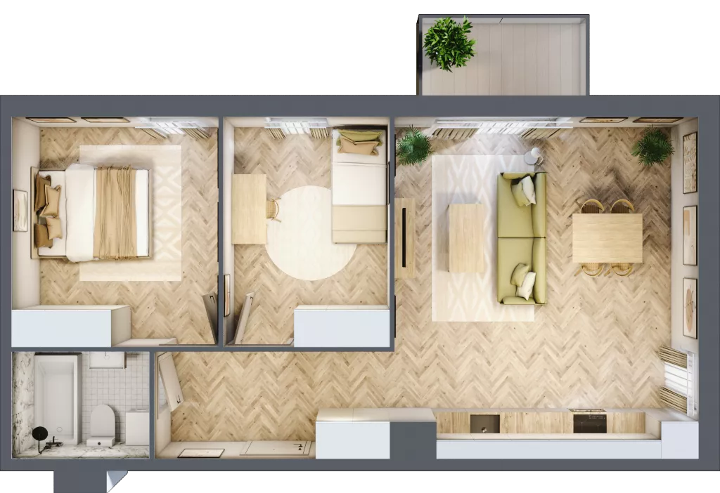3 pokoje, mieszkanie 59,86 m², piętro 1, oferta nr A9, Nova Ceramiczna, Rzeszów, Przybyszówka, ul. Ceramiczna 505