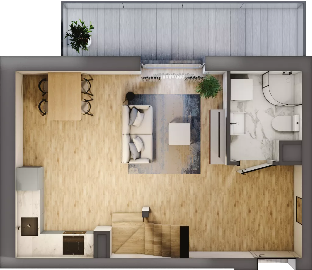 2 pokoje, mieszkanie 46,76 m², piętro 3, oferta nr B3/3/34, MONTANO, Polanica-Zdrój, al. Zwycięzców