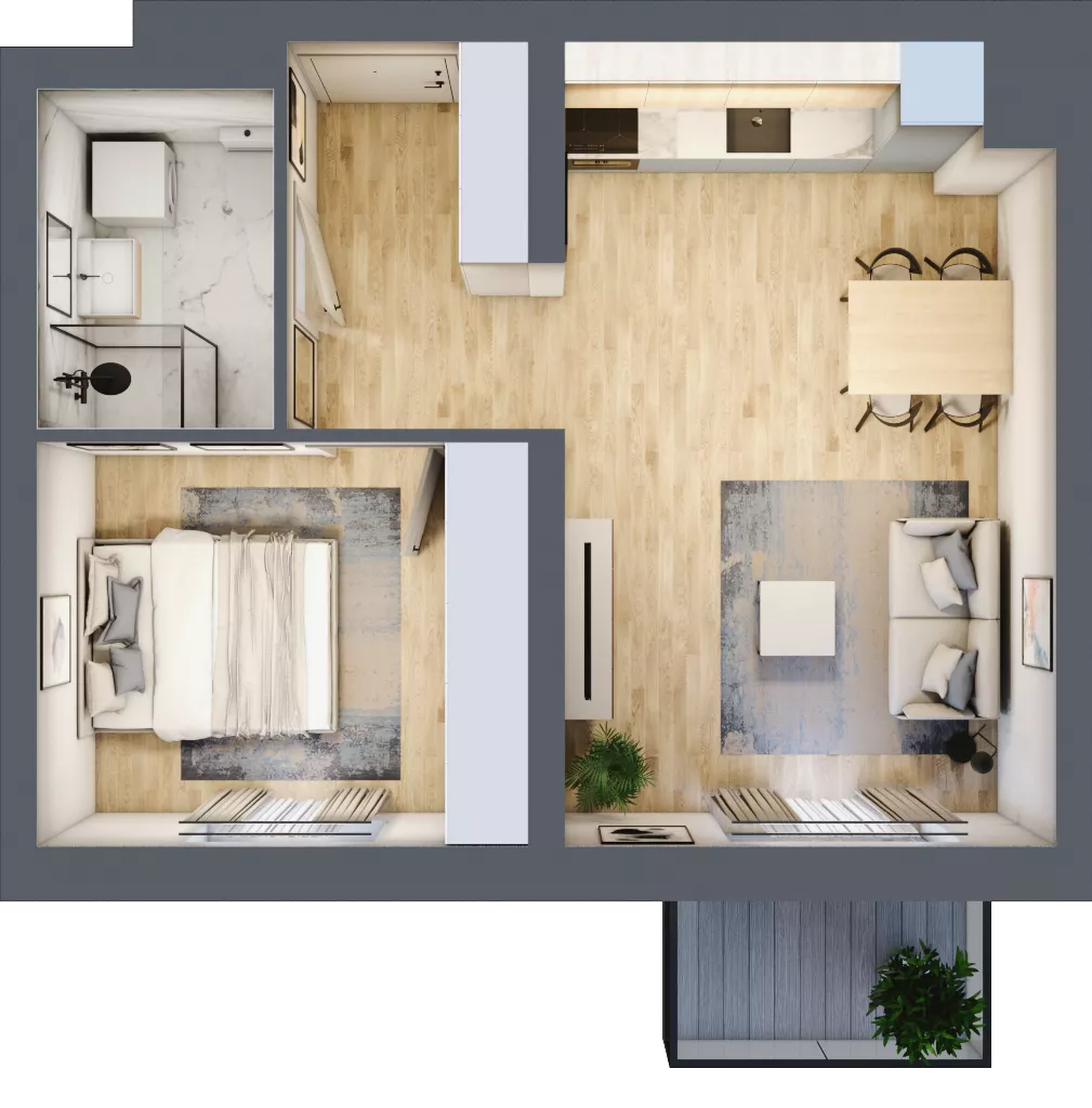 2 pokoje, mieszkanie 40,15 m², piętro 1, oferta nr B3/1/21, MONTANO, Polanica-Zdrój, al. Zwycięzców