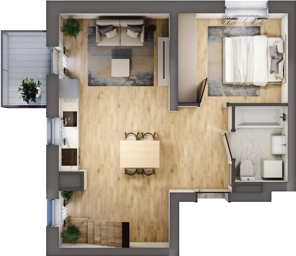 3 pokoje, mieszkanie 58,00 m², piętro 3, oferta nr B3/3/39, MONTANO, Polanica-Zdrój, al. Zwycięzców
